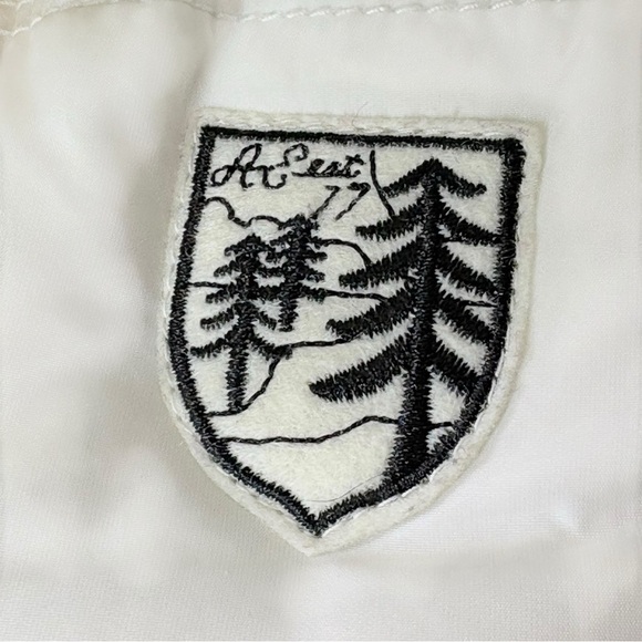 American Eagle Down Feather Puffer Jacket M White Faux Fur Hood Y2K Snow Bunny - Picture 5 of 15